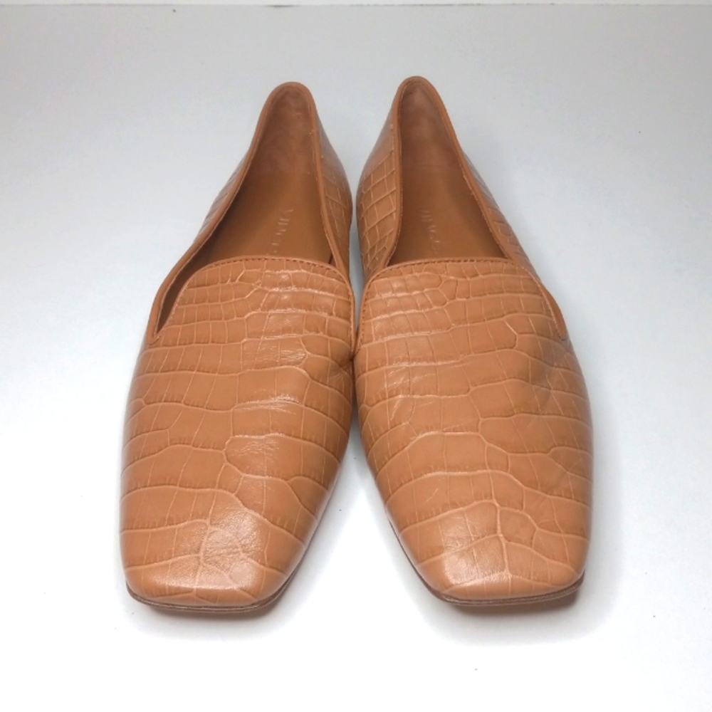 Vince Clark Loafers Square Toe Sip on Croc-embossed Leather Loafe…